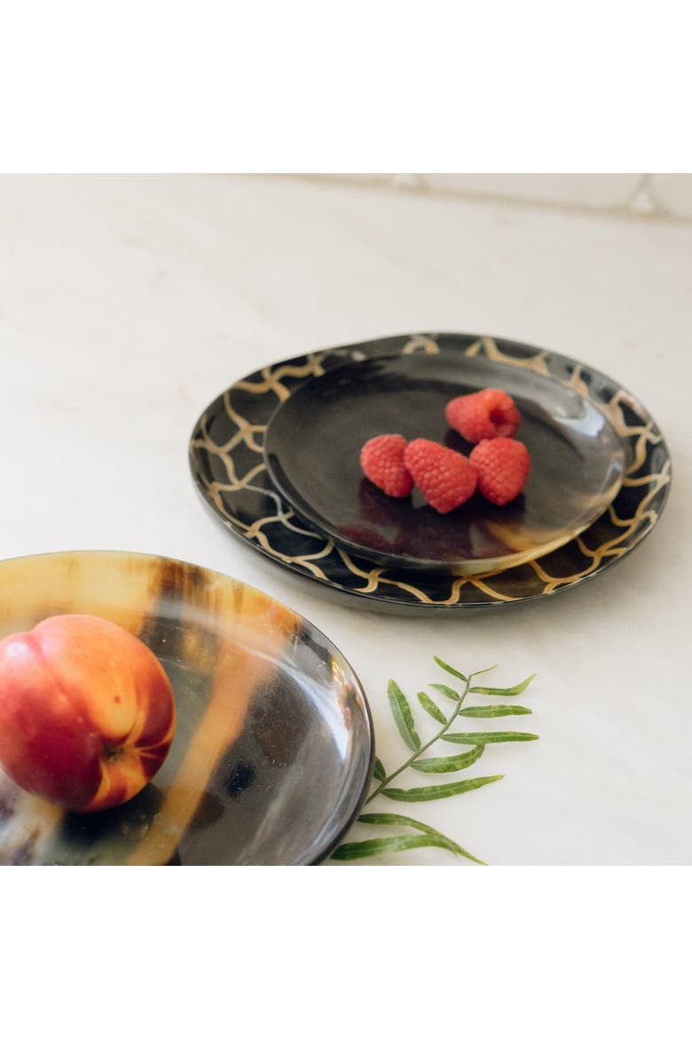 Horn Appetizer Plain Plate, Alternate, color, Natural