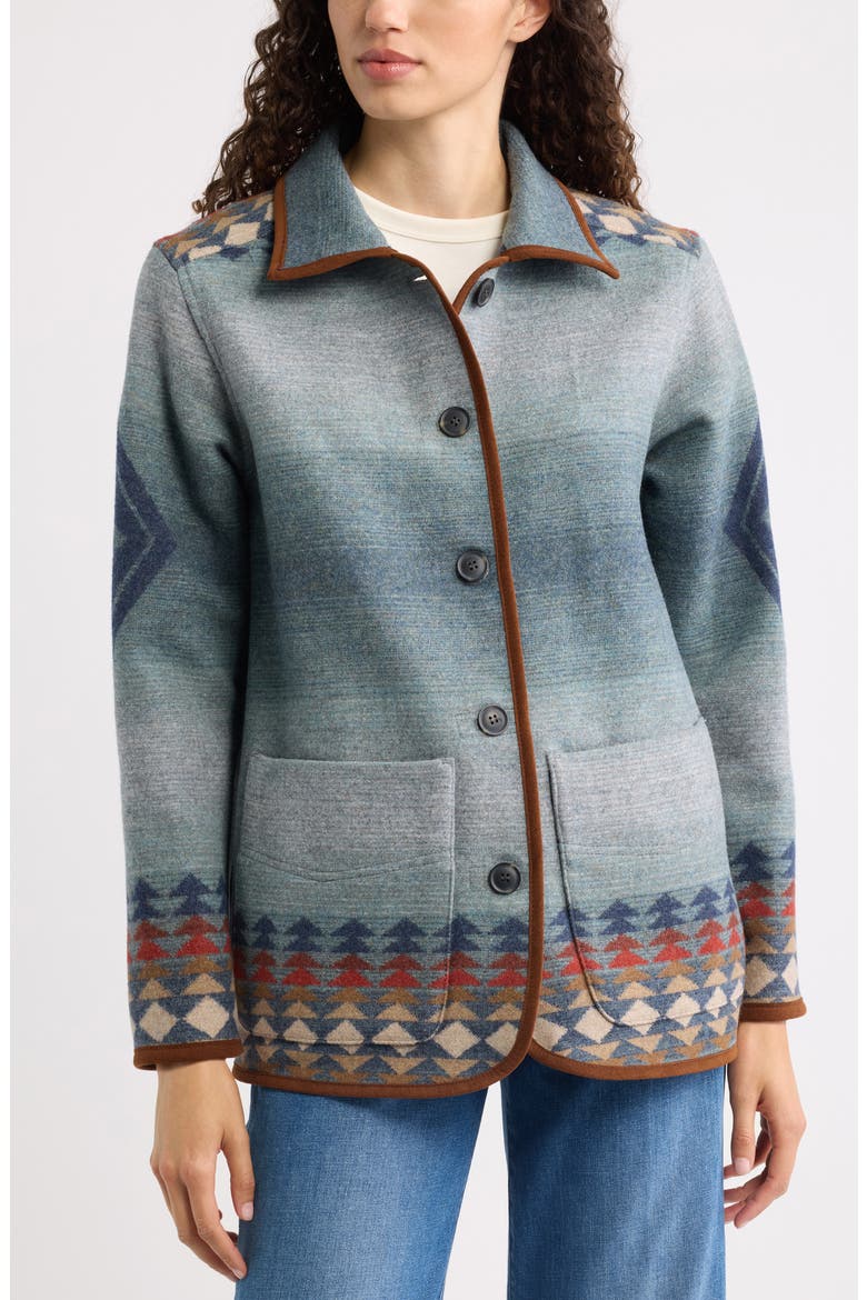 Reversible Wool Coat, Alternate, color, HARDING INDIGO