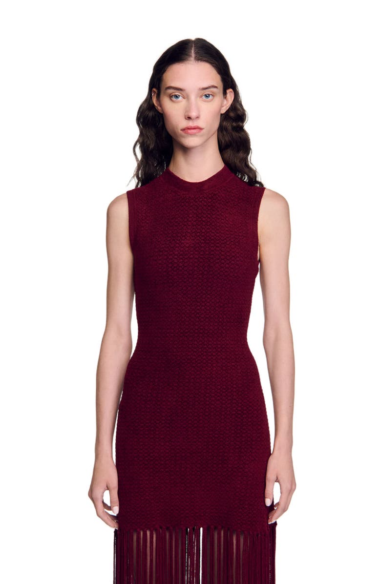 SANDRO Velvet knit dress, Alternate, color, 