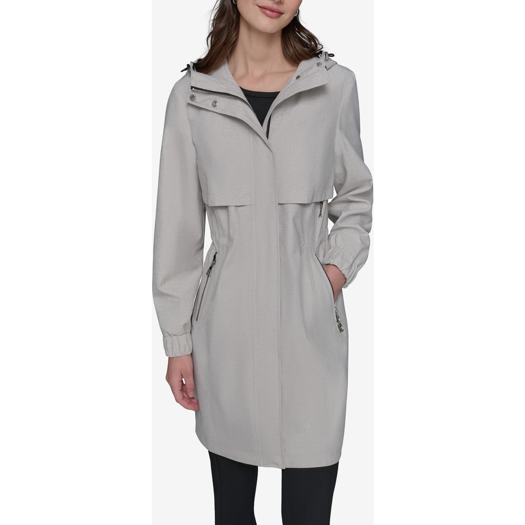 Karl Lagerfeld Paris Double L Quilted Coat In Sand