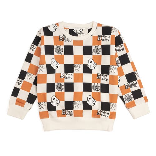 Sweet Wink Boo Checkered Halloween Sweatshirt In Multi