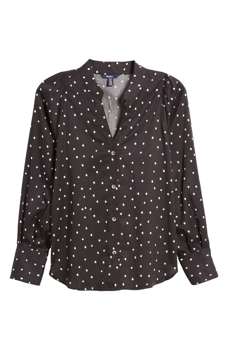 Hatley Olivia Classic Spots Mandarin Collar Shirt, Alternate, color, 