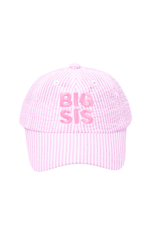 Big Sis Seersucker Bow Baseball Hat (Toddler, Little Kid)