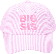 Bits & Bows Big Sis Seersucker Bow Baseball Hat