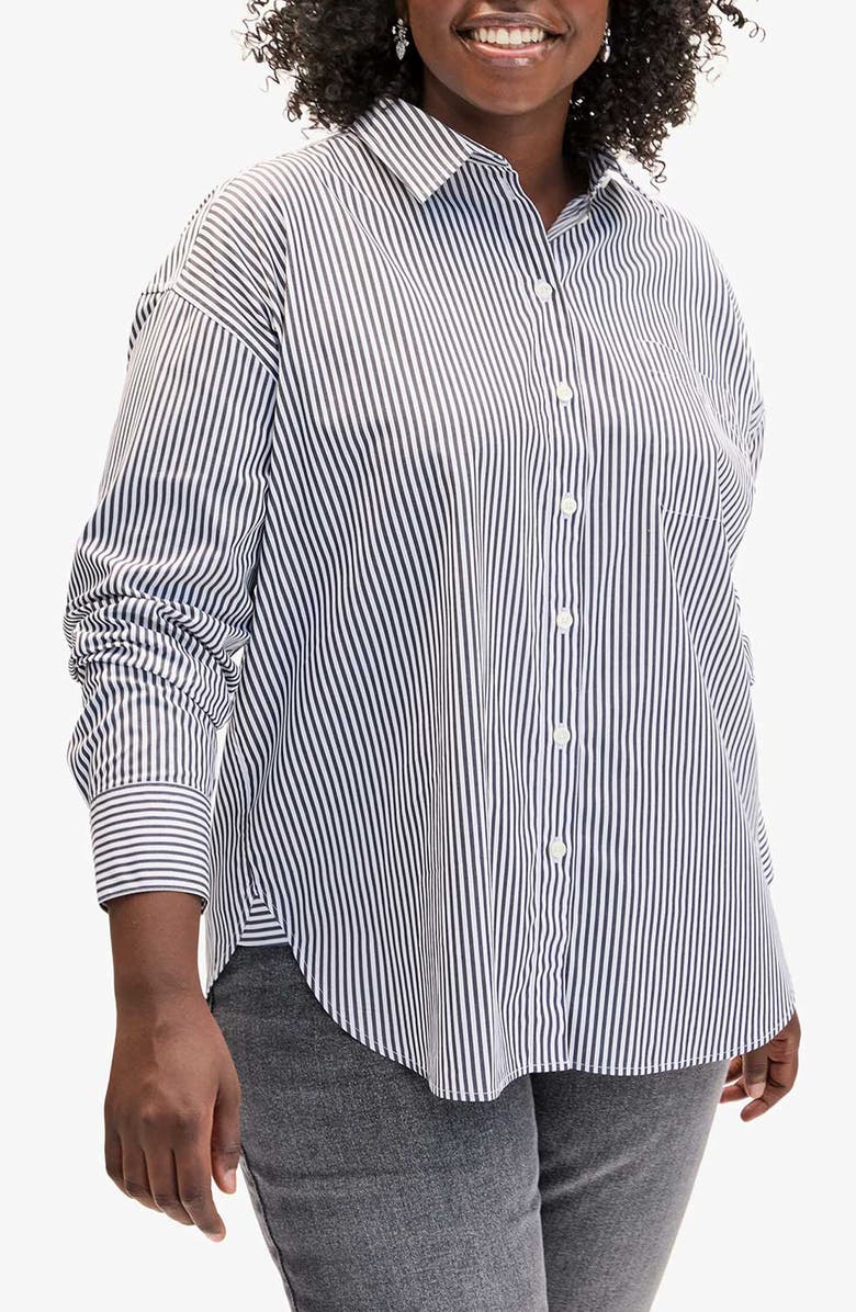 Clare V. Emilette Oversize Button-Up Shirt, Main, color, 