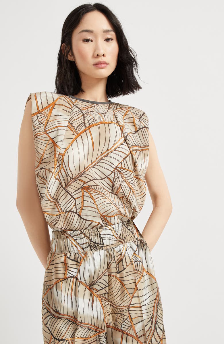 Brunello Cucinelli Papyrus print pyjama-style trousers, Alternate, color, 