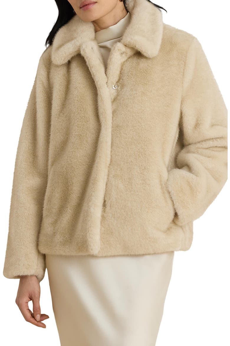 Faux Fur Jacket, Main, color, CREAM