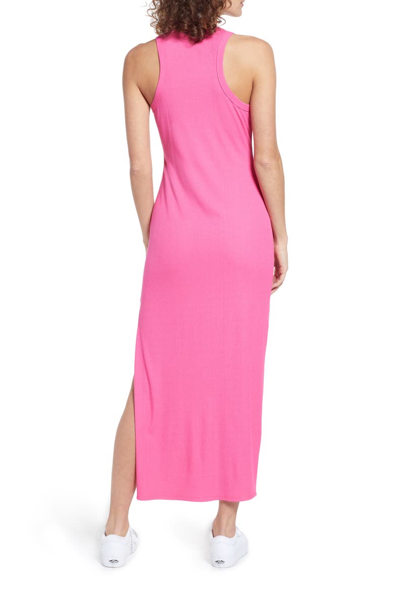 Ribbed Sleeveless Body-Con Midi Dress, Alternate, color, HOT PINK