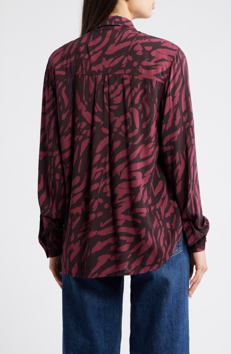 Rails Josephine Print Button-Up Shirt, Alternate, color, Oxblood Tiger Stripe