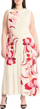 Maggy London Mock Neck Sleeveless Midi Dress