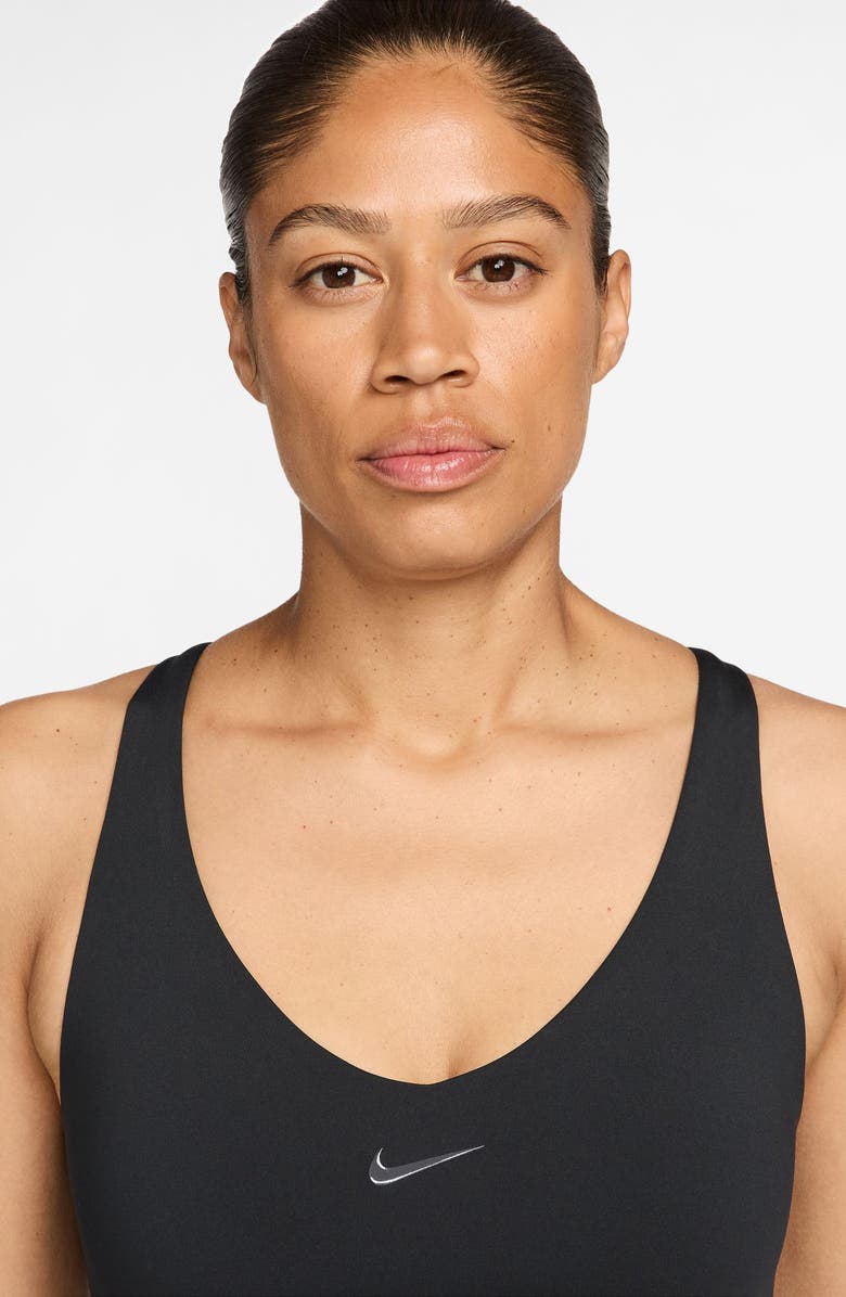 Nike Universa Medium Support Padded Sports Bra Tank, Alternate, color, Black/ Dark Grey