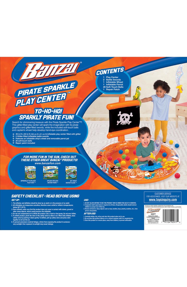 Banzai Pirate Sparkle Play Center Inflatable Ball Pit, Alternate, color, Multicolored