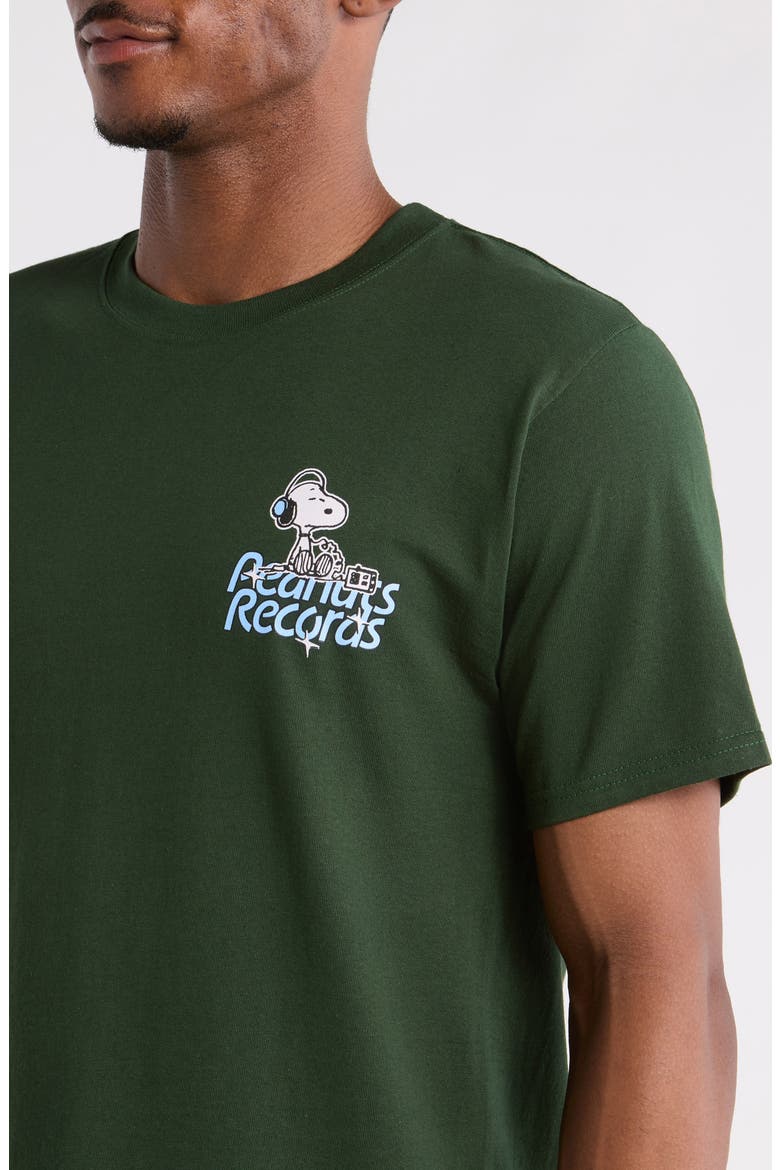 Peanuts® Records Cotton Graphic T-Shirt, Alternate, color, FOREST