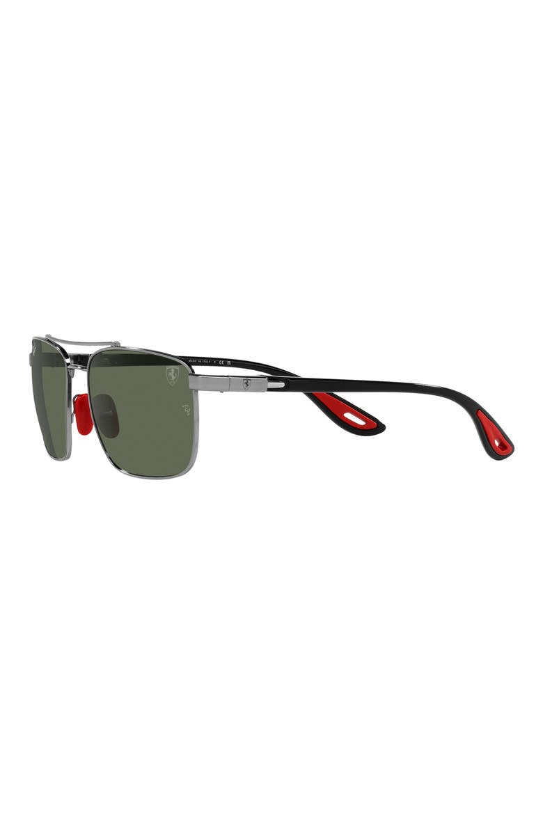 58mm Square Sunglasses, Alternate, color, GUNMETAL