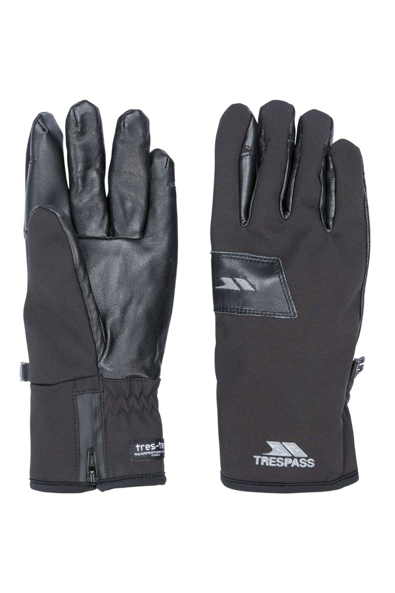 Leather Athletic Snow Sports Gloves, Alternate, color, Black