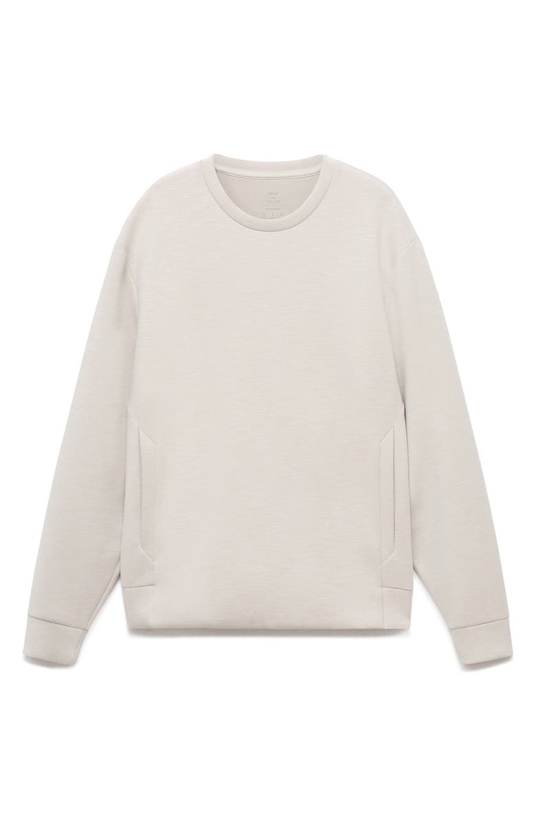 MANGO Crewneck Sweatshirt, Alternate, color, Ice Grey