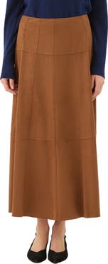 Karen Kane Tiered Faux Suede Midi Skirt