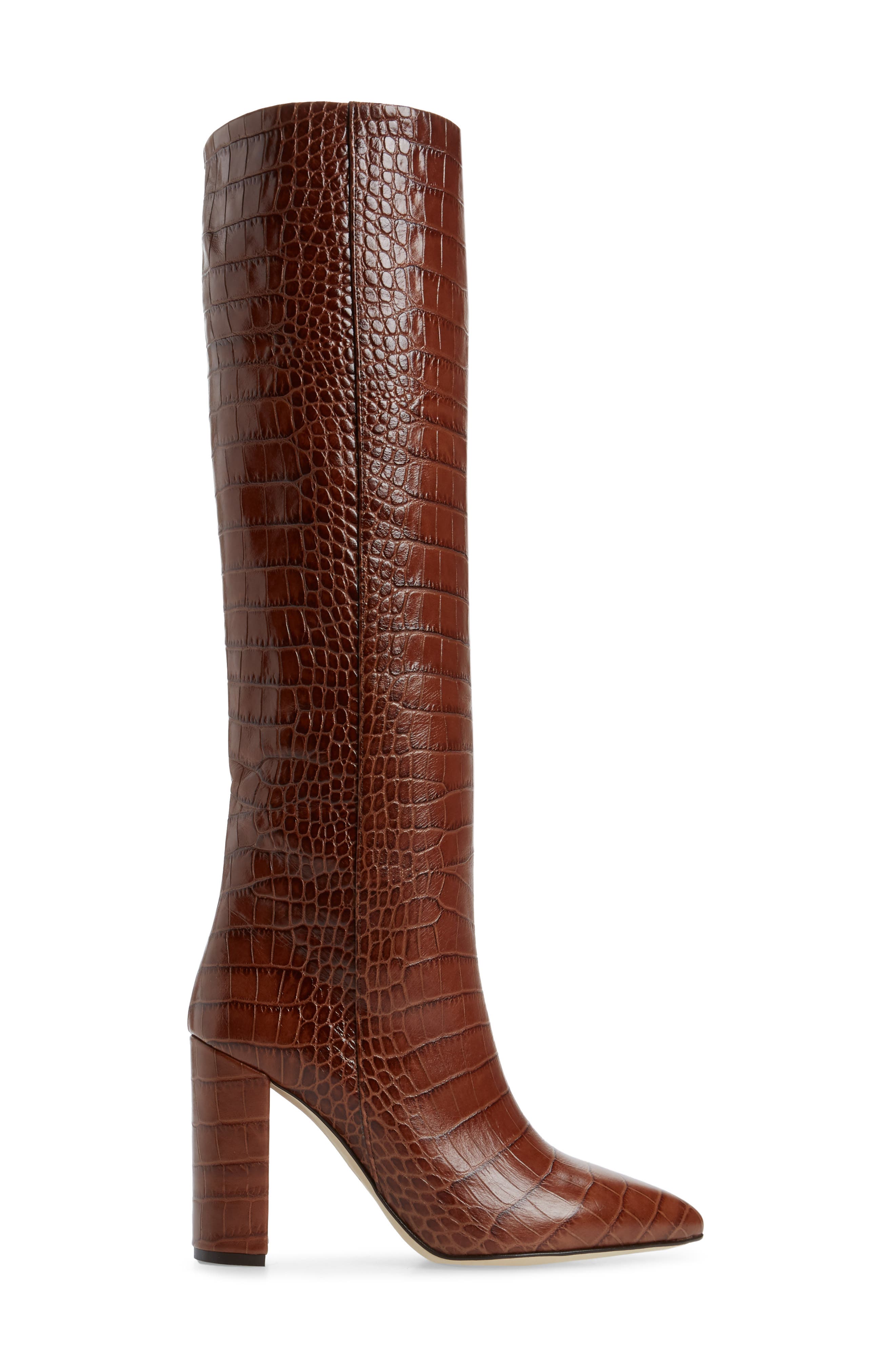 Croc Embossed Over the Knee Boot, Alternate, color, BROWN