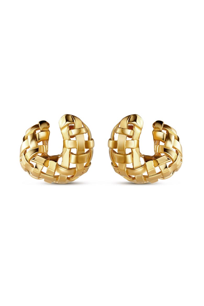 Woven C Earring, Main, color, Gold