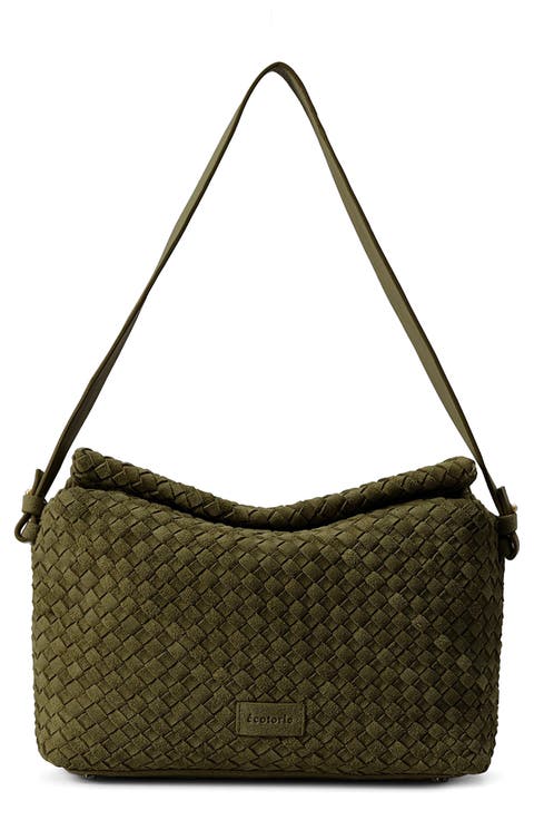 Miranda Woven Suede Shoulder Bag