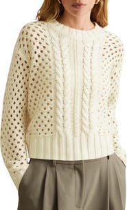 Reiss Marie Mixed Stitch Sweater