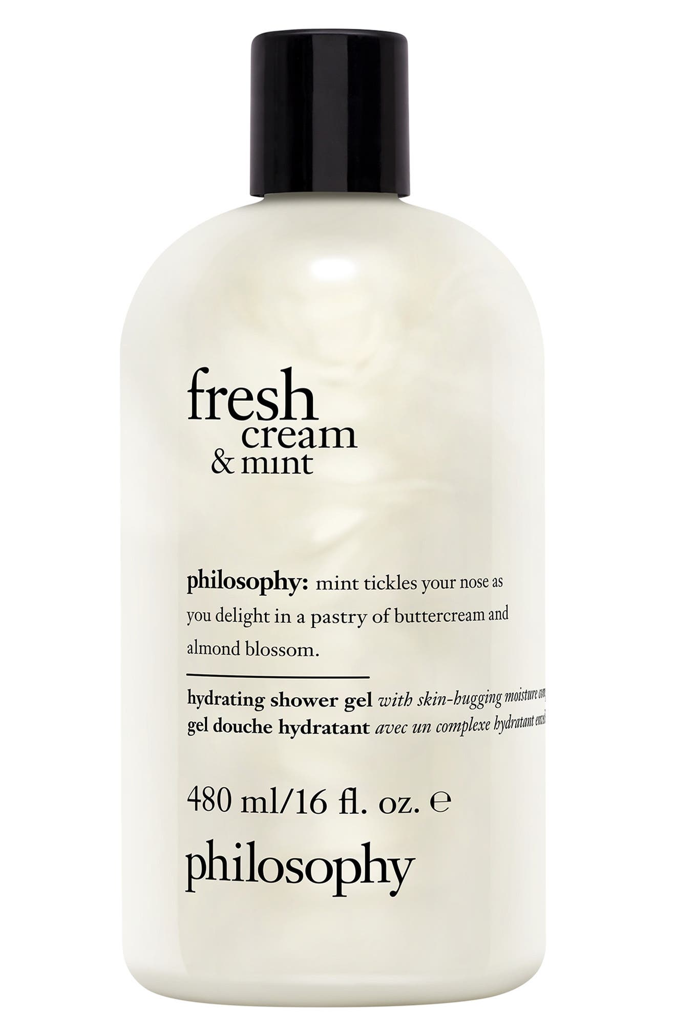 philosophy fresh cream and mint hydrating shower gel
