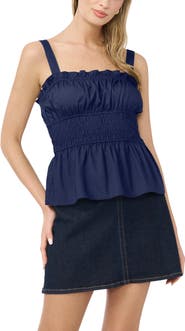 Vince Camuto Ruffle Smocked Tank