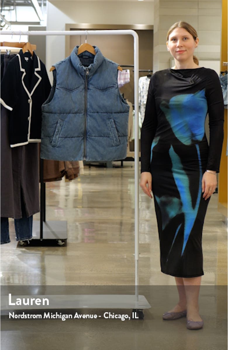 Arcuate Denim Puffer Vest, sales video thumbnail
