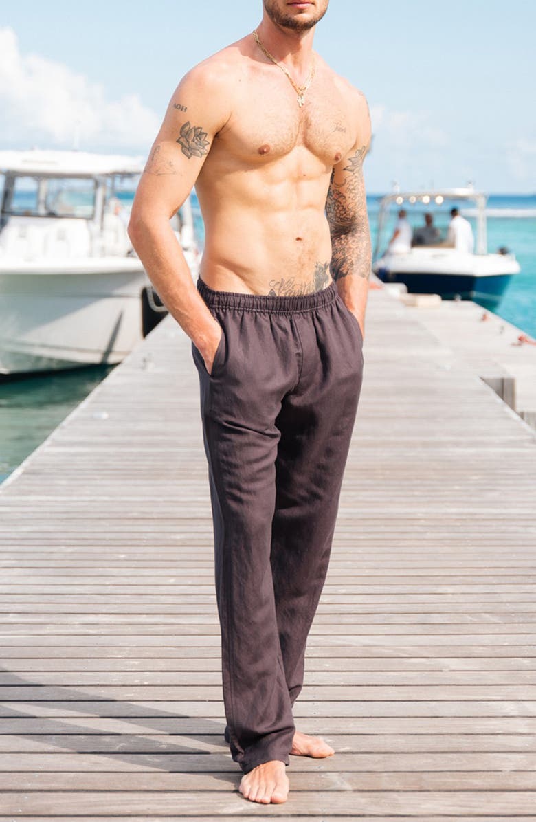 AUTO-REPLY<sup>™</sup> Linen Blend Drawstring Pants, Alternate, color, Granite/ Gray