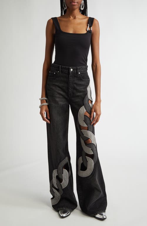 Shop Area Crystal Link Tank Top In Black