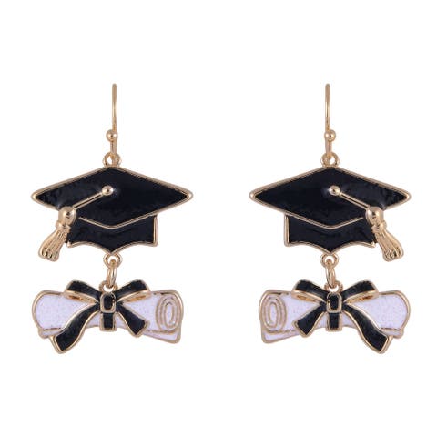 Graduation Cap and Diploma Earrings