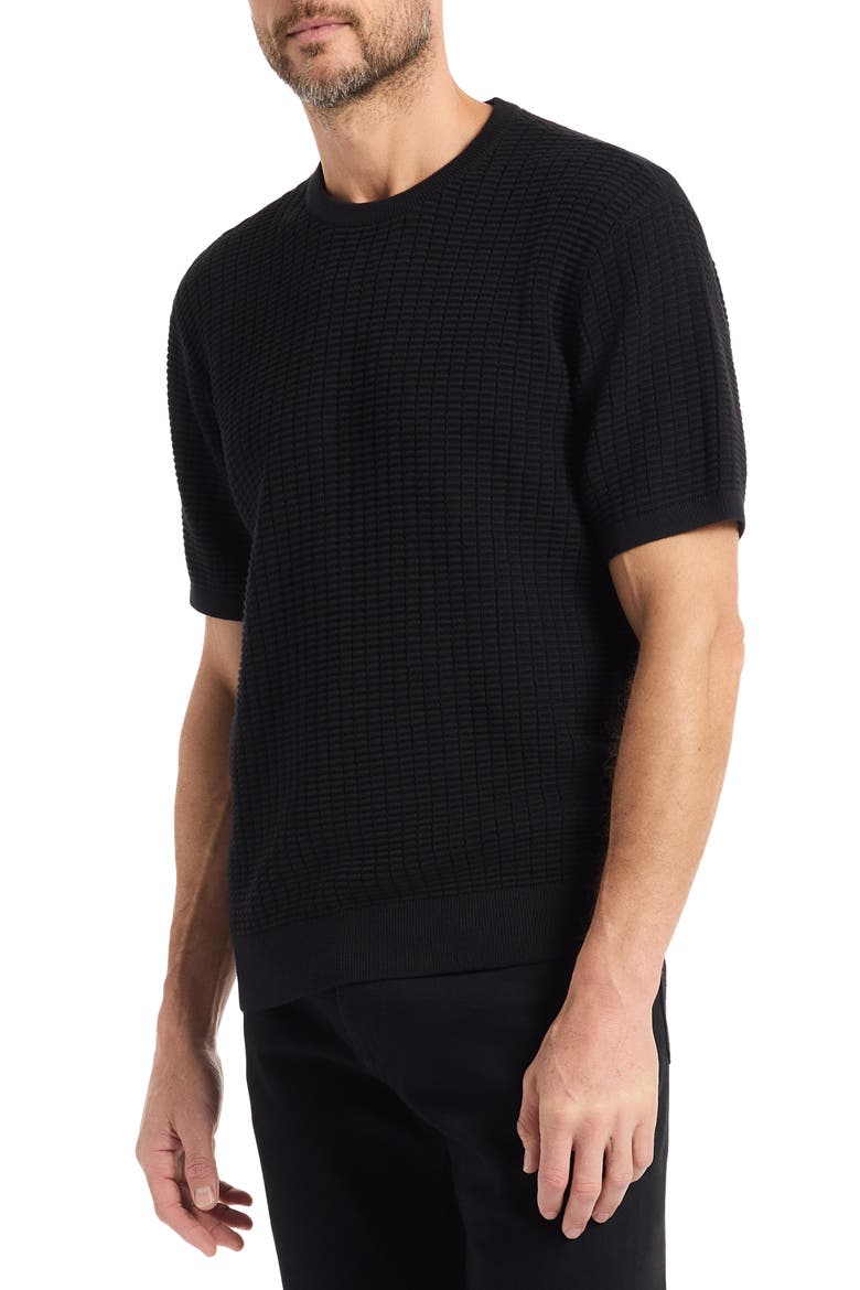 Luis Short Sleeve Sweater, Alternate, color, BLACK