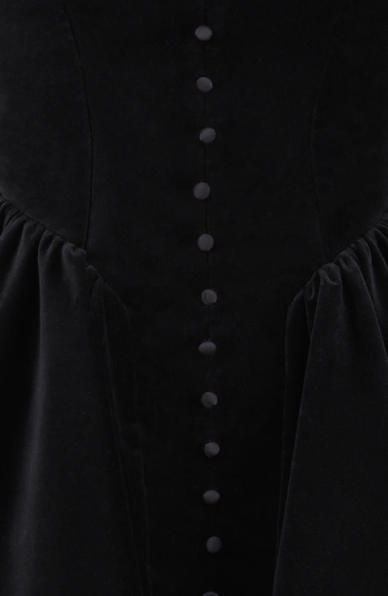 HOUSE OF CB Selina Fit & Flare Velvet Minidress, Alternate, color, Black