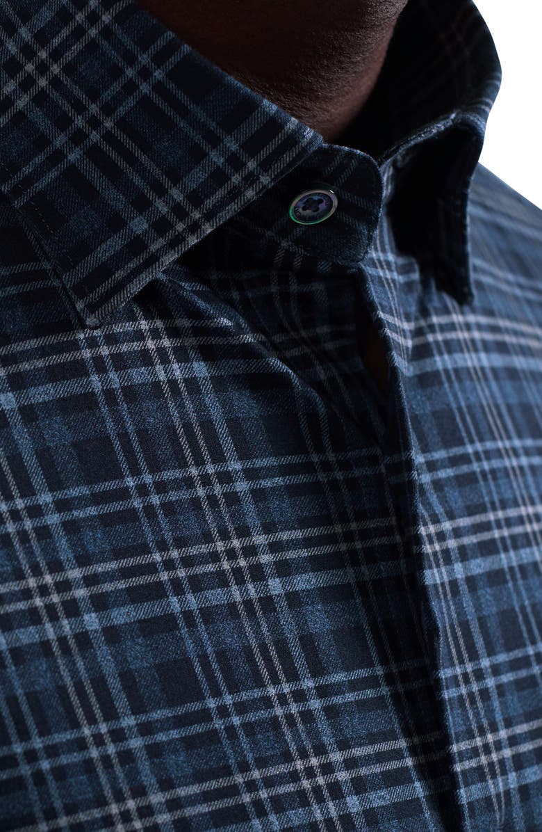 Bugatchi Jules OoohCotton<sup>®</sup> Plaid Button-Down Shirt, Alternate, color, Peacock