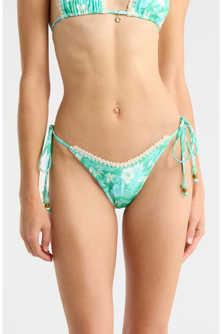 Crochet Dipped Side Tie Bikini Bottoms, Main, color, BAREFOOT BREEZE