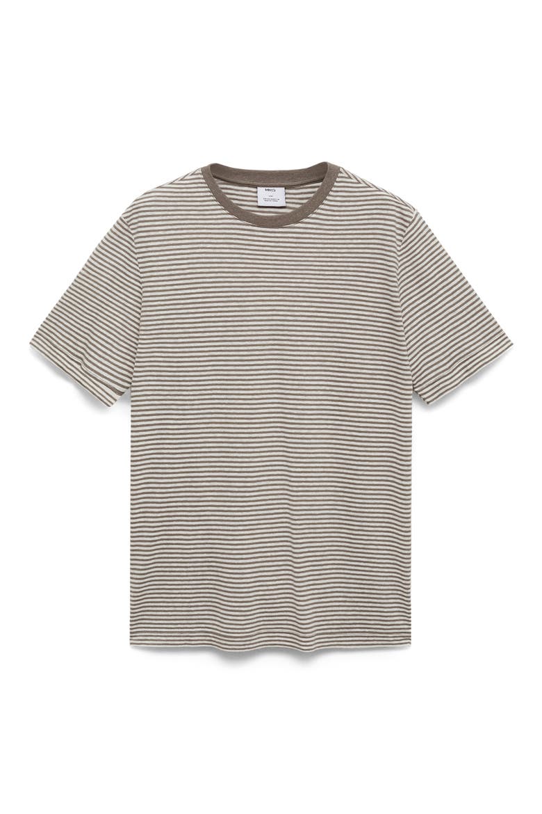 Slim Fit Stripe Linen Blend T-Shirt, Alternate, color, OFF WHITE