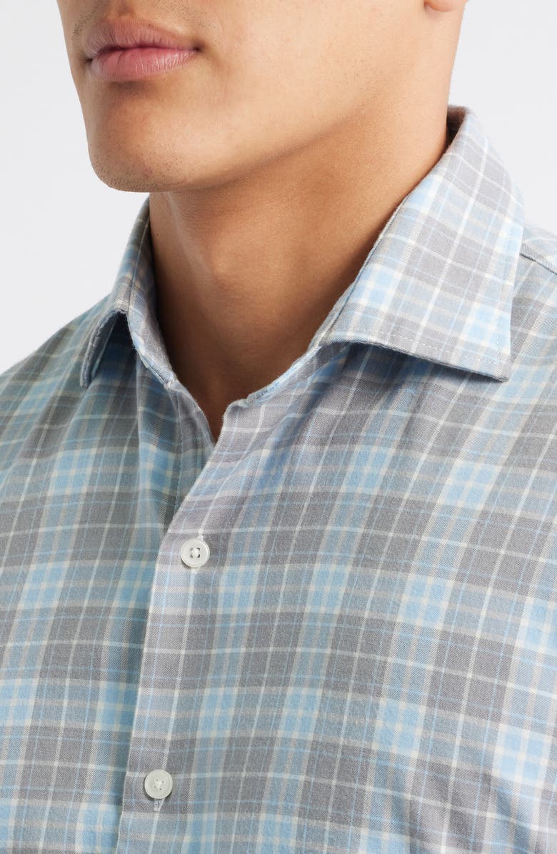 Peter Millar Big Bear Plaid Button-Up Flannel Shirt, Alternate, color, Gale Grey