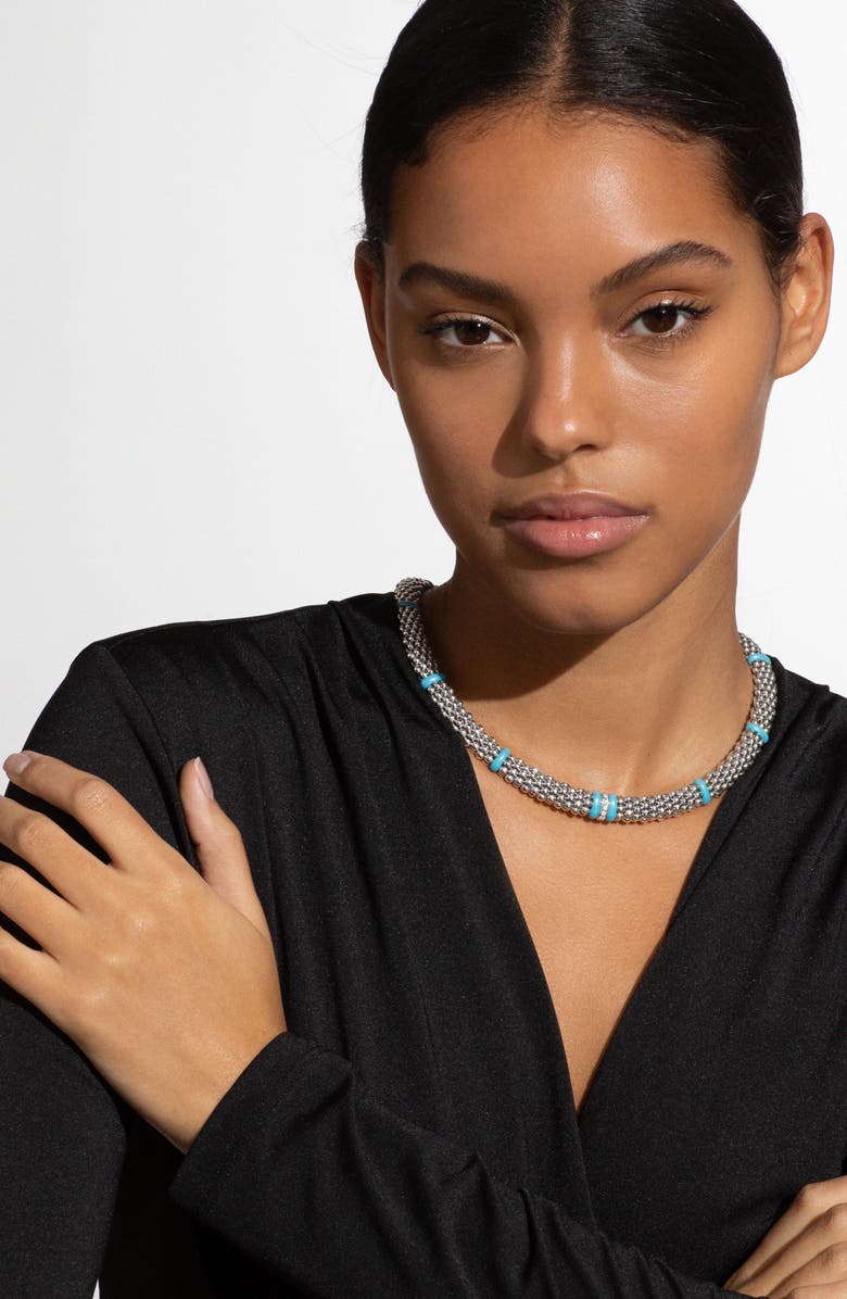 LAGOS Blue Caviar Diamond Link Necklace, Alternate, color, 