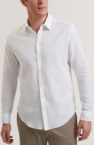 Ted Baker Prynn Regular Fit Linen & Cotton Button-Up Shirt