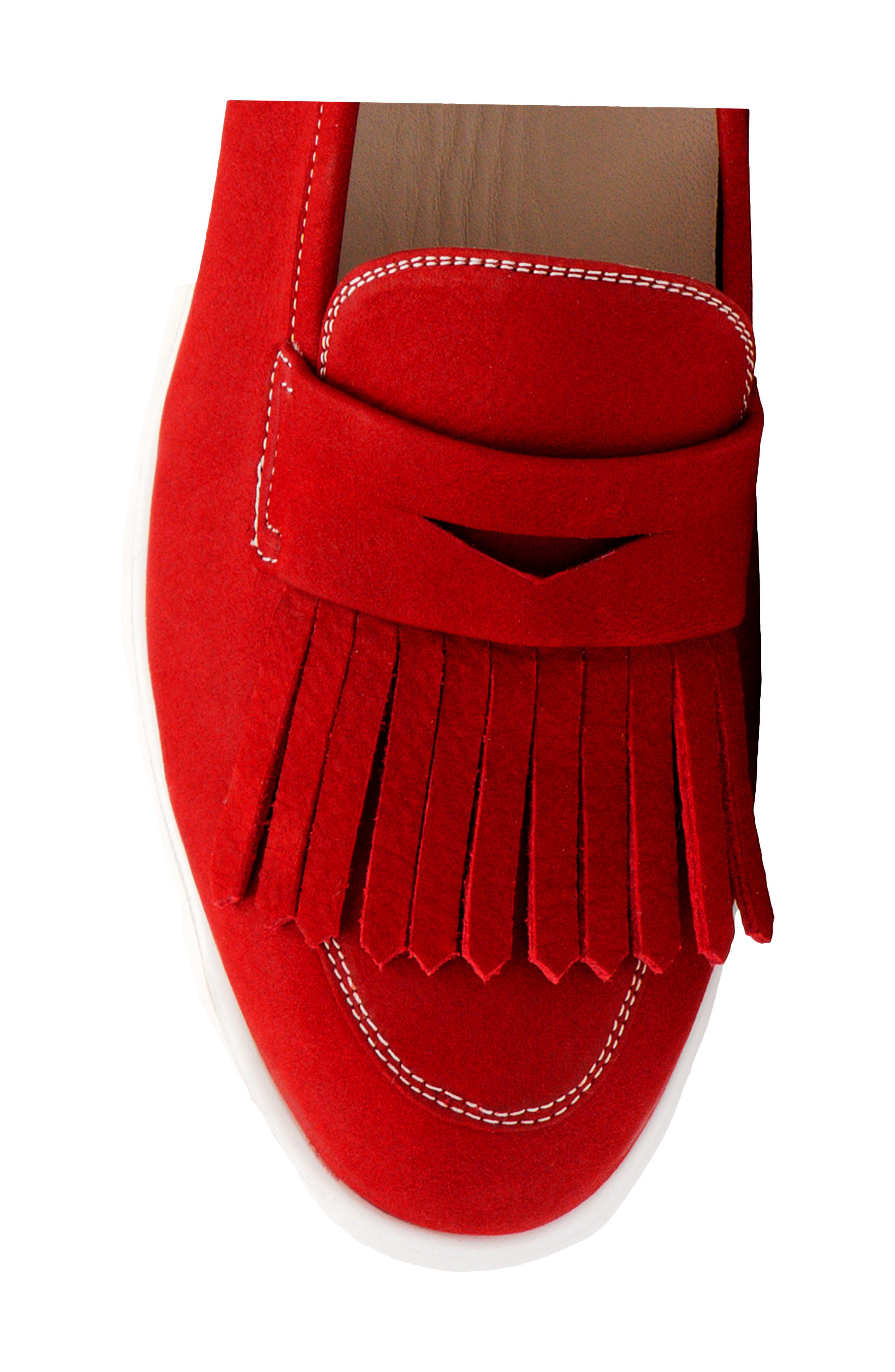 Elemento Fringe Penny Loafer, Alternate, color, ROSSO LONG BEACH