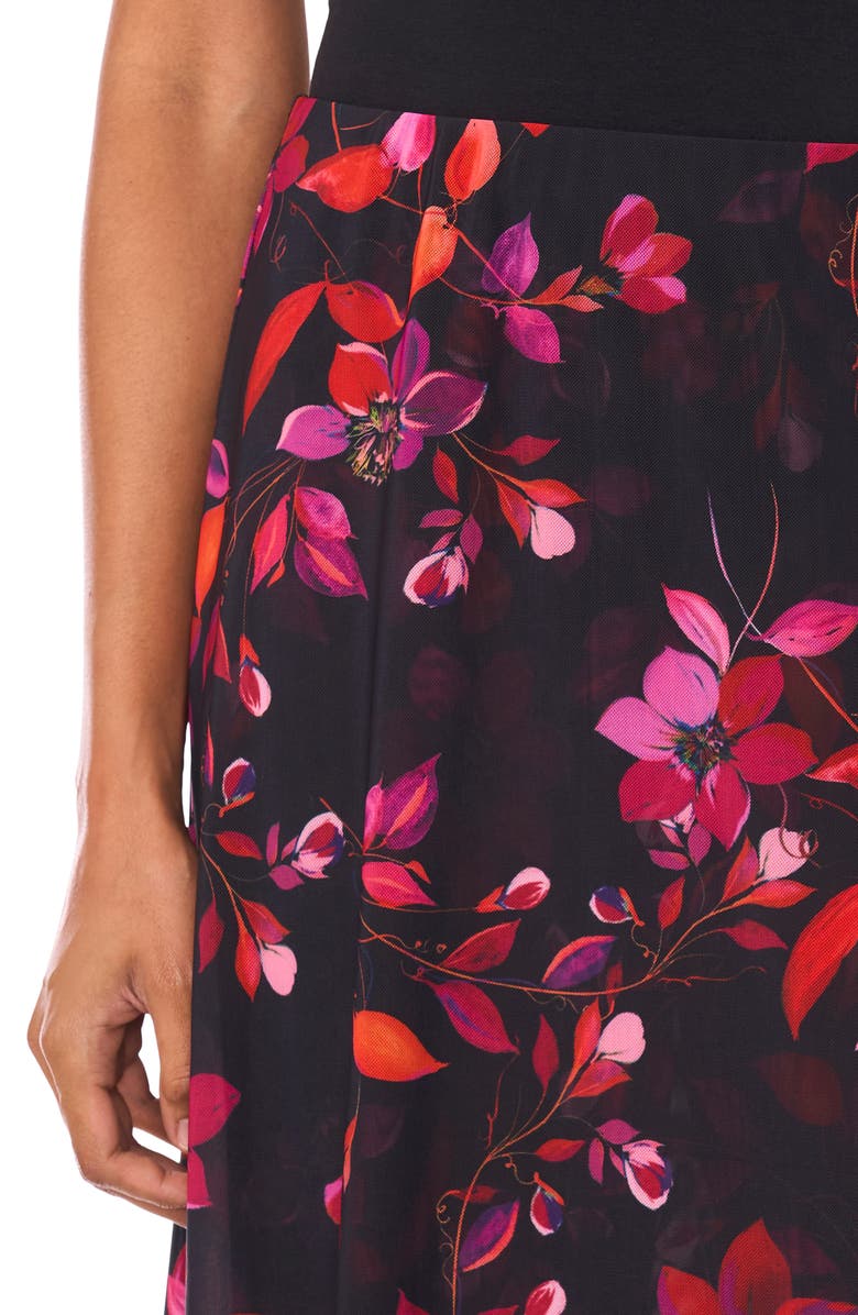 Parker Floral Mesh Maxi Skirt, Alternate, color, Rich Black