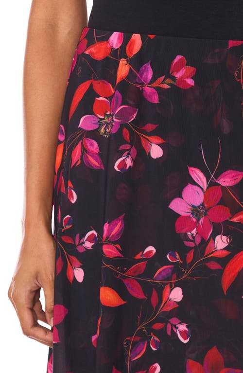 Parker Floral Mesh Maxi Skirt In Black