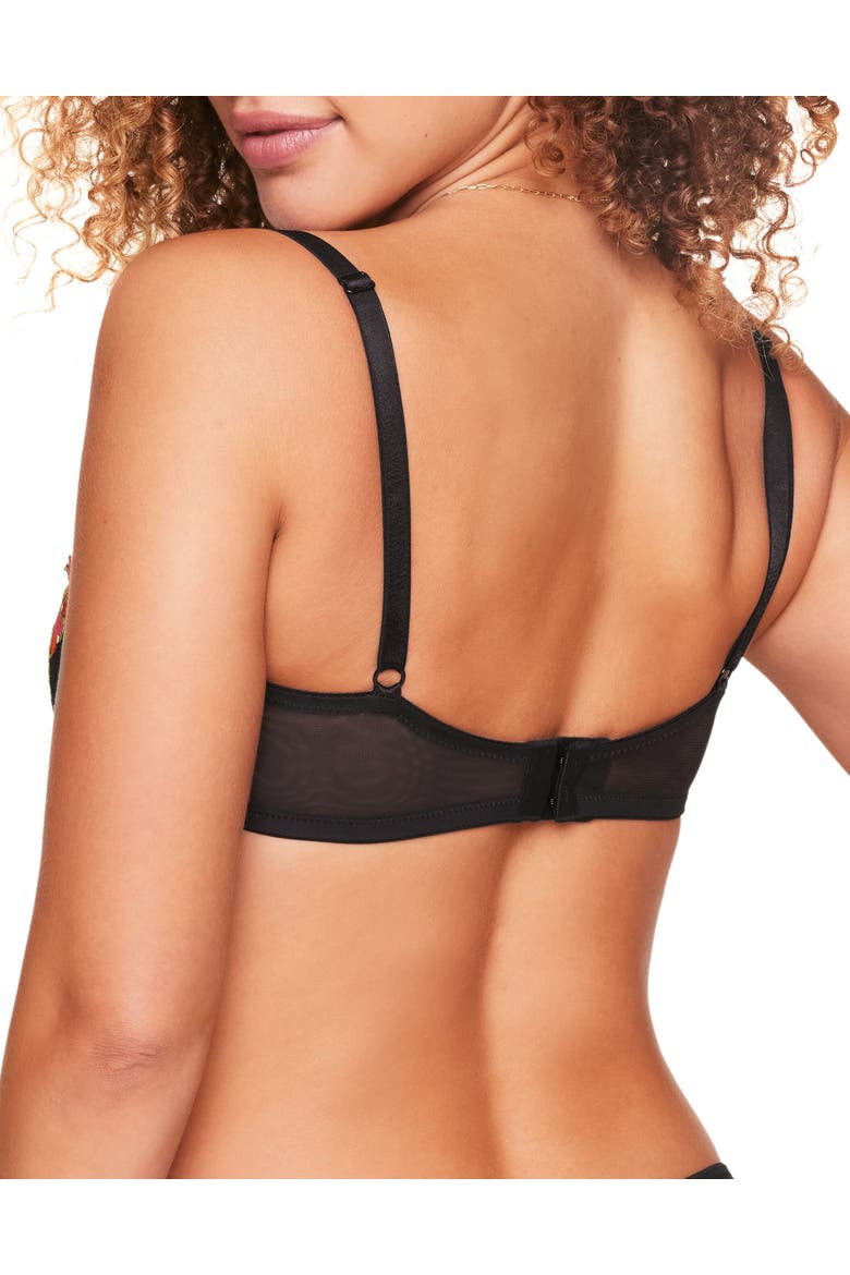 Daphne Push Up Balconette Bra, Alternate, color, Black