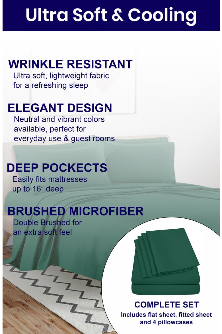 Bright Deep Pocket Premium Sheet Set, Alternate, color, EMERALD GREEN