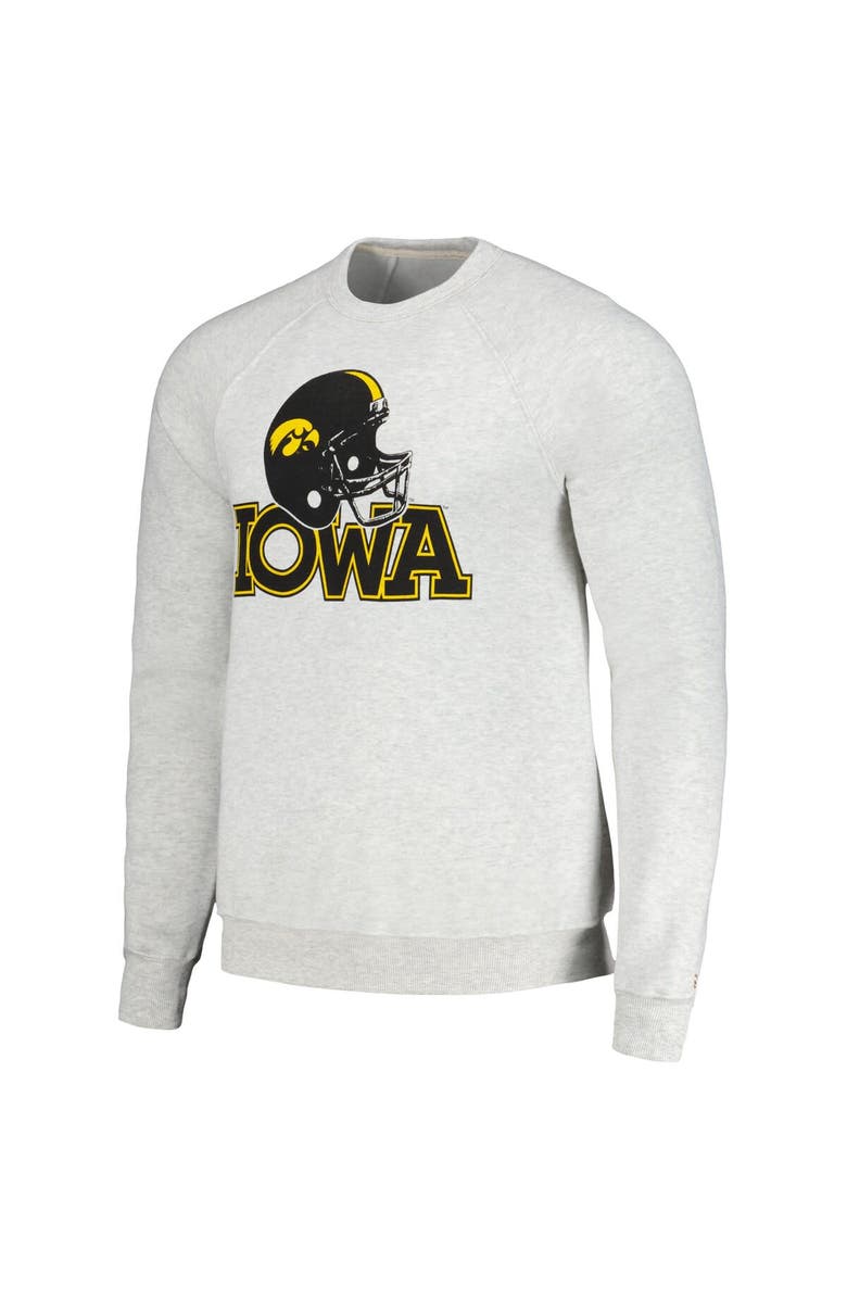 HOMEFIELD Men's Homefield Heather Gray Iowa Hawkeyes Tri-Blend Crewneck Pullover Sweatshirt, Alternate, color, Heather Gray