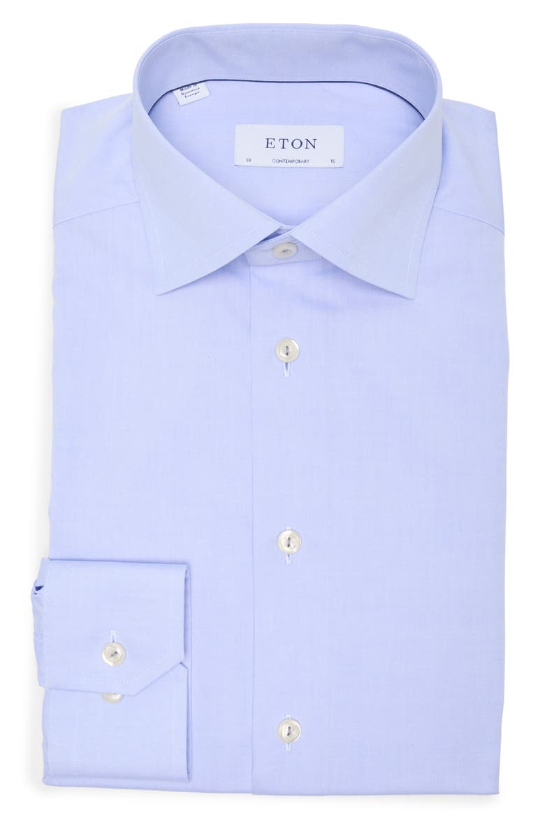 Contemporary Fit Cotton Dress Shirt, Alternate, color, BLUE