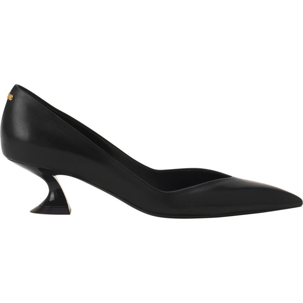 Lanvin Midnight Step Pump In Leather In Black