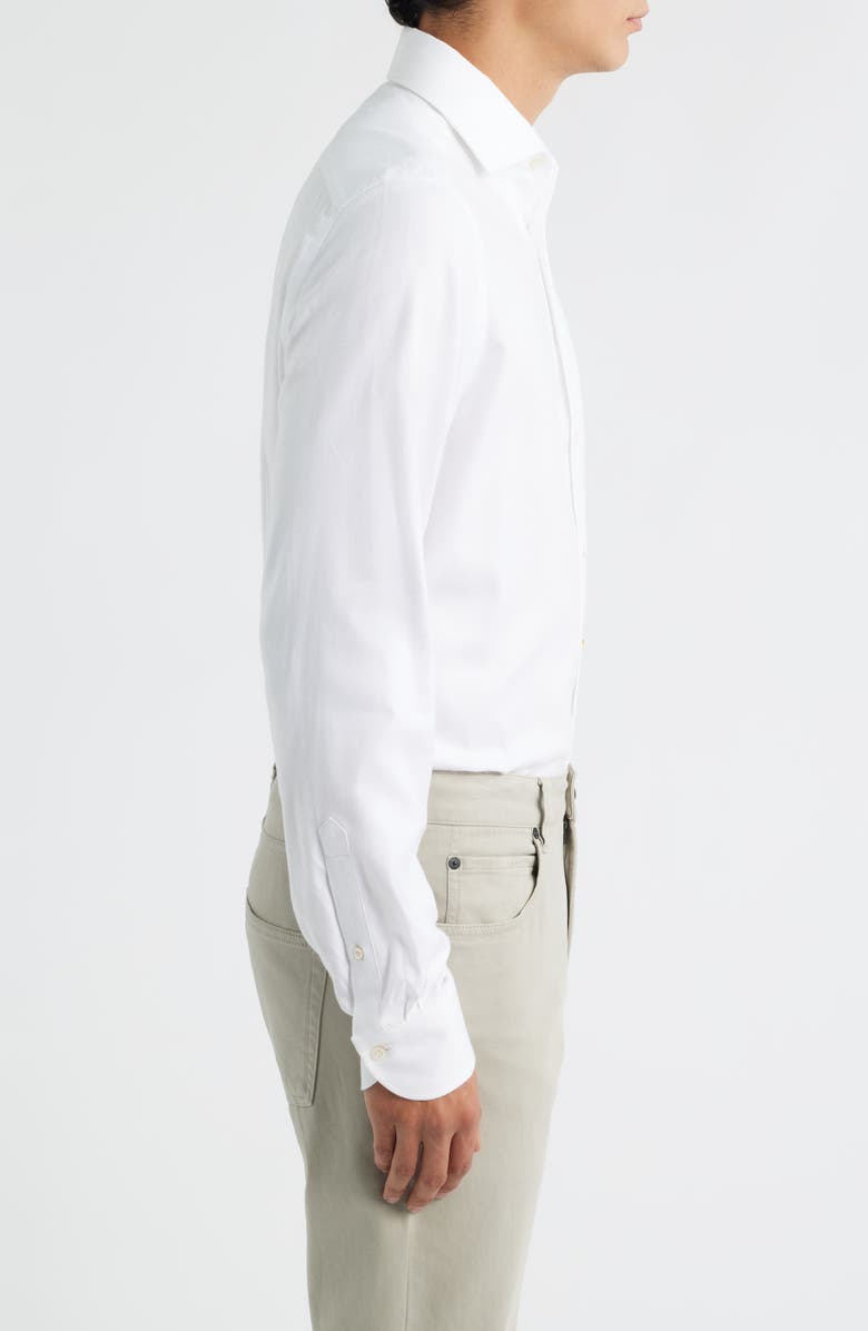 Emanuel Berg Modern Fit Flannel Dress Shirt, Alternate, color, White