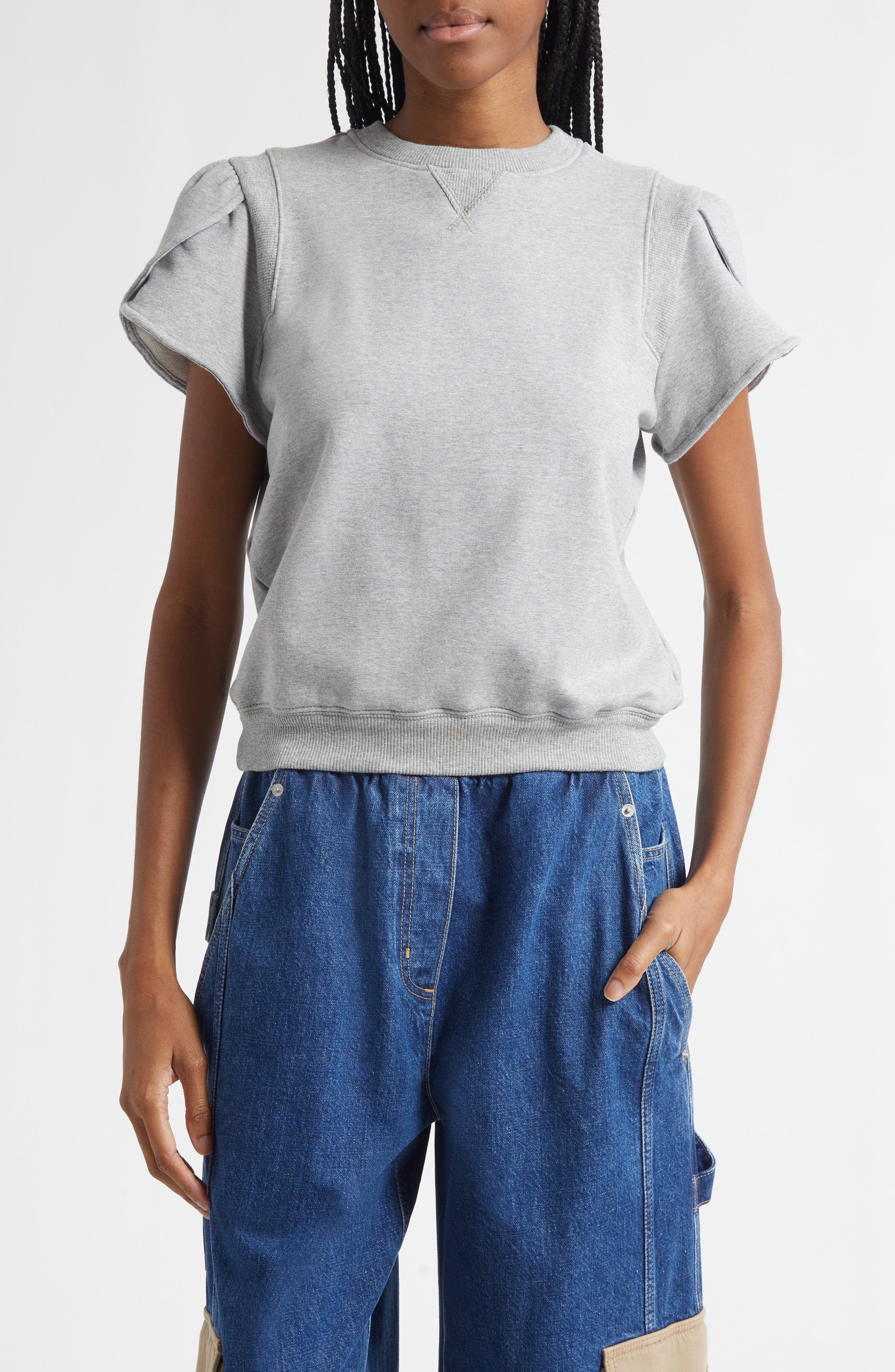 Tulip Sleeve French Terry Sweatshirt