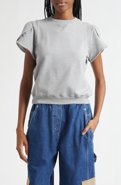 3.1 Phillip Lim Tulip Sleeve French Terry Sweatshirt In Gray
